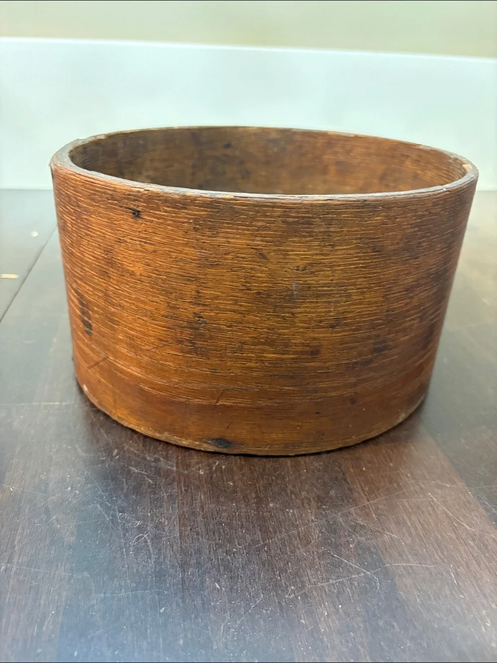 Antique Primitive Bentwood Dry Grain Measure - 9” Vintage Wooden Pantry Box